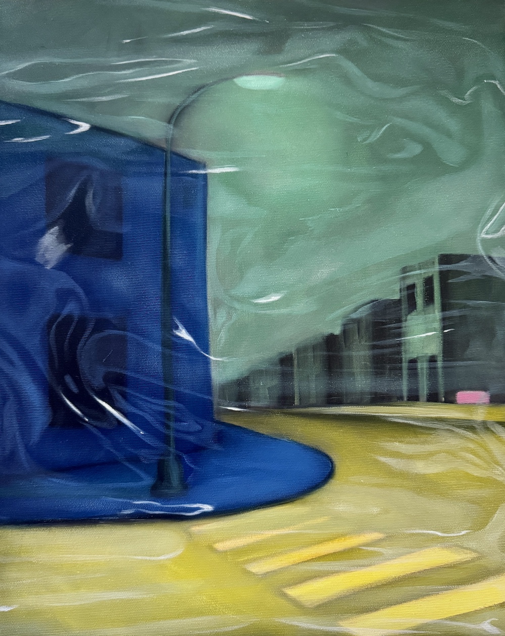 Corner Blue, 40x50 cm, 2026, oil on canvas