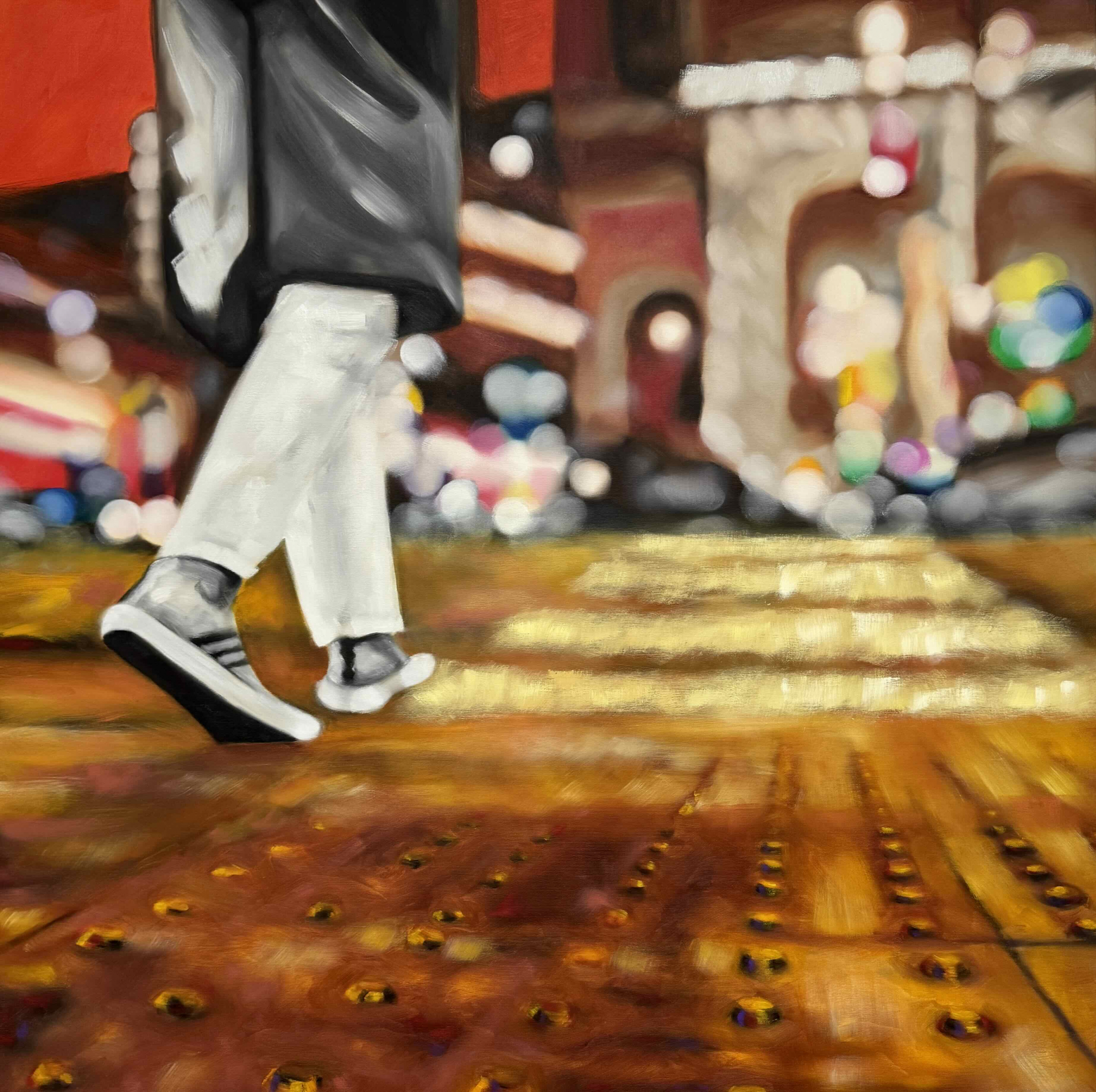 Walkin, 120 x 120 cm, oil on canvas, 2025